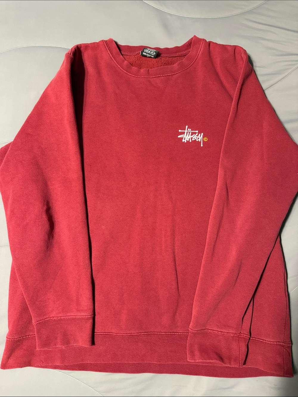 Stussy Maroon/Burgundy Crewneck Sweatshirt - Unisex Casual Pullover